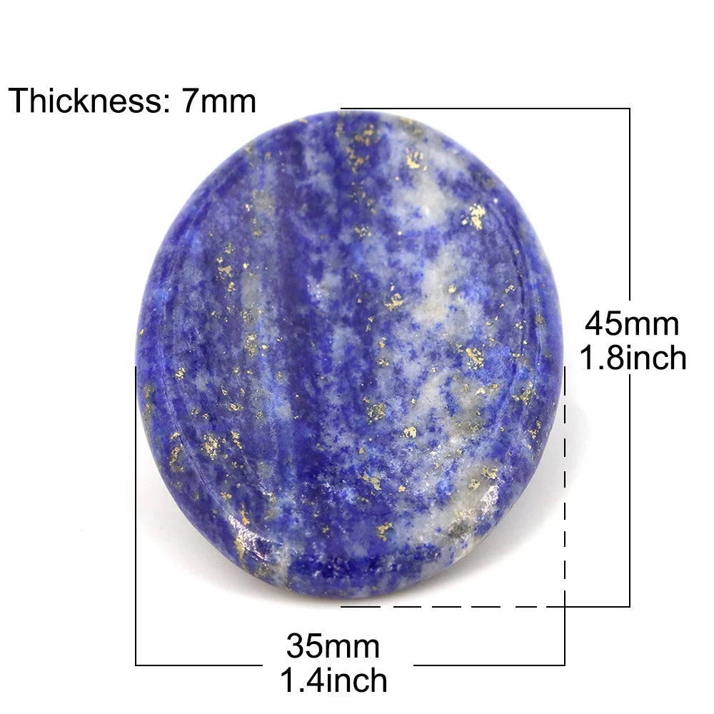 35x45mm Thumb Worry Stones Oval Massage Quartz Healing Crystal 7 Chakra Therapy Meditation Spiritual Natural Gemstone Spa Tools