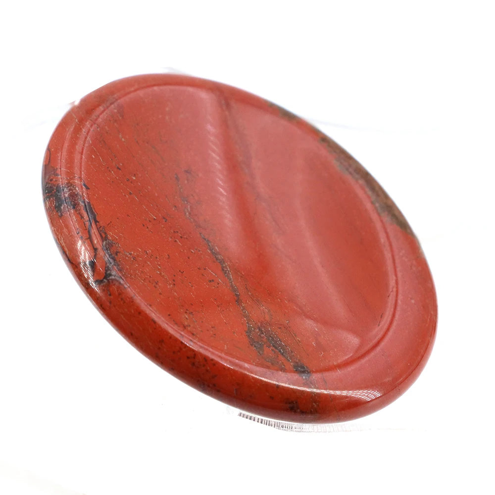 35x45mm Thumb Worry Stones Oval Massage Quartz Healing Crystal 7 Chakra Therapy Meditation Spiritual Natural Gemstone Spa Tools