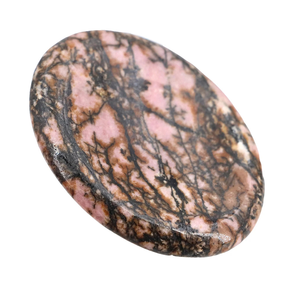 35x45mm Thumb Worry Stones Oval Massage Quartz Healing Crystal 7 Chakra Therapy Meditation Spiritual Natural Gemstone Spa Tools